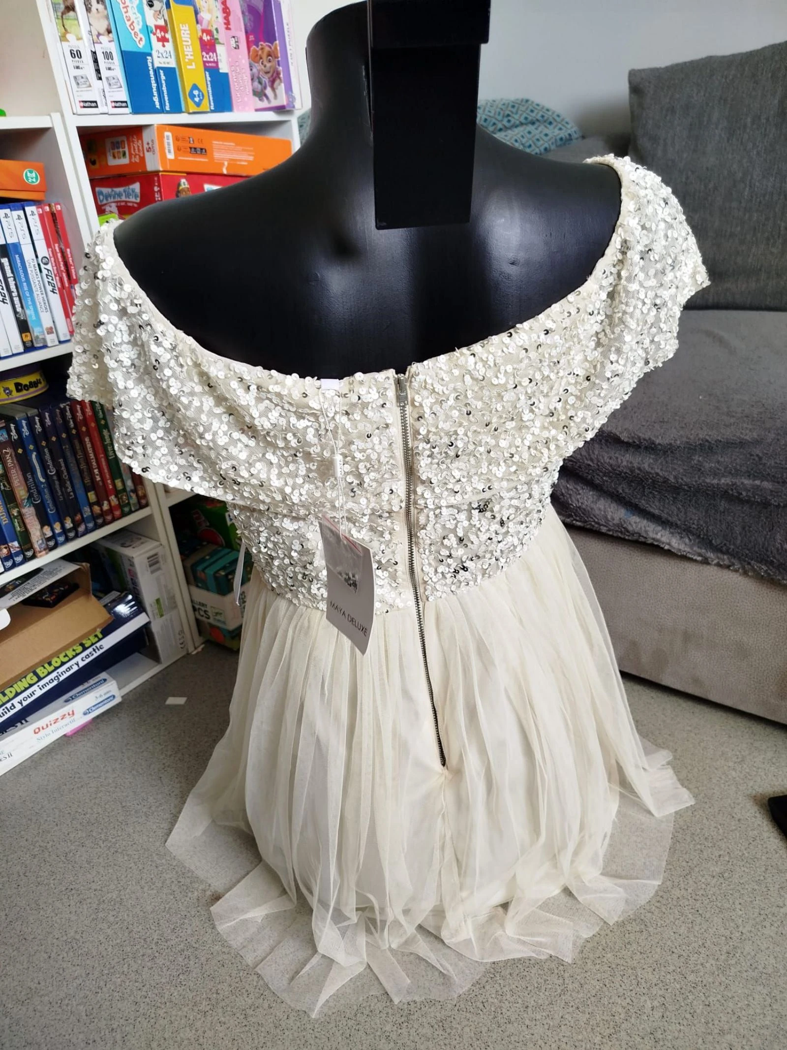 Maya deluxe beaded Bardot midi dress 42 – photo 4